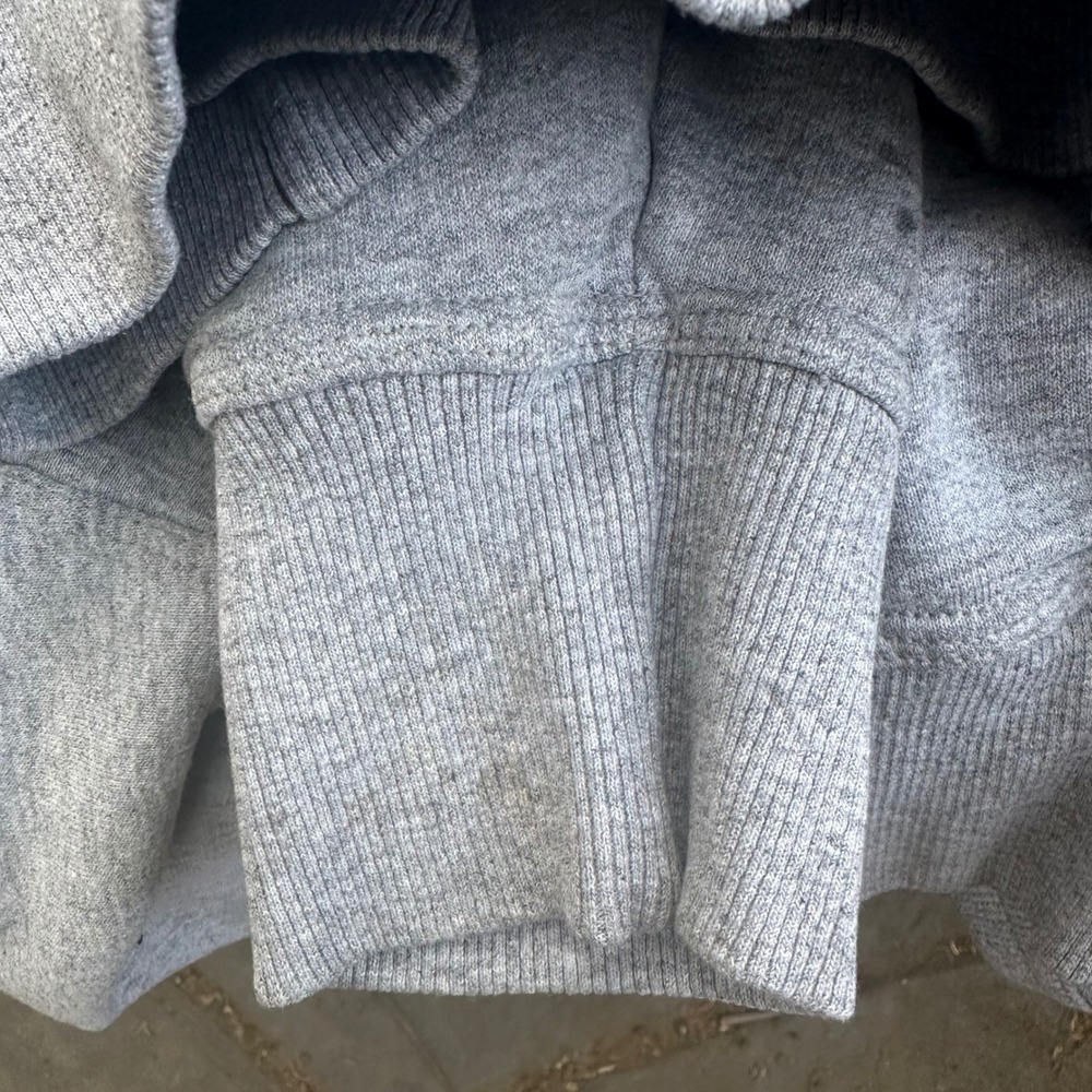 Champion Powerblend Script Logo Crewneck Sweatshirt Gray Pullover Fleece Size XL - Picture 10 of 11